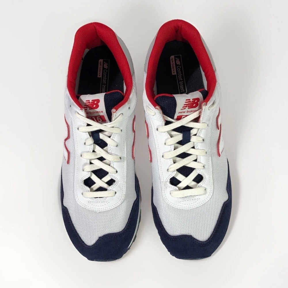 New Balance 515 Shoes Men’s White Pigment Red Blue Athletic Sneakers